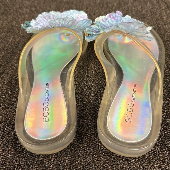 Blue Abstract Flower Flutter Blouse + Sandals *SET* - Picture 13 of 16